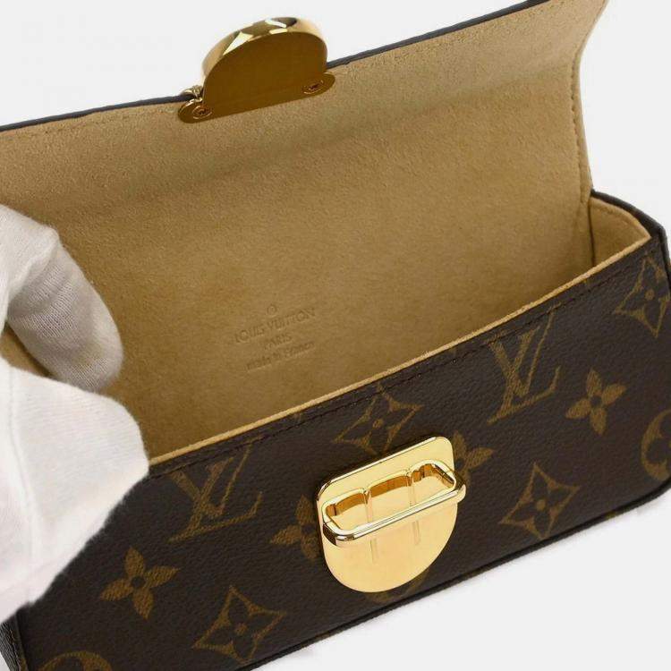 Pre Owned Louis Vuitton Brown Monogram Pochette Lagoon Glasses Case