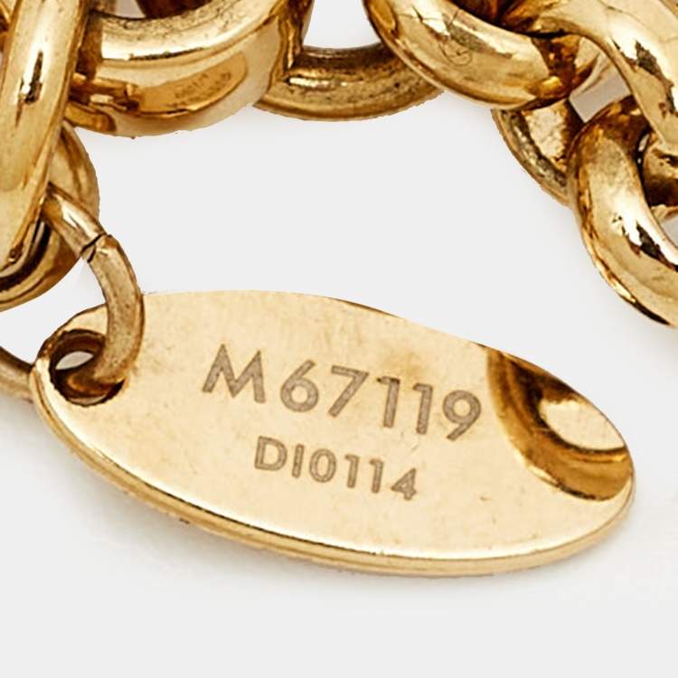 Pre Owned Louis Vuitton Fleur de Monogram Enamel Gold Tone Bag Charm