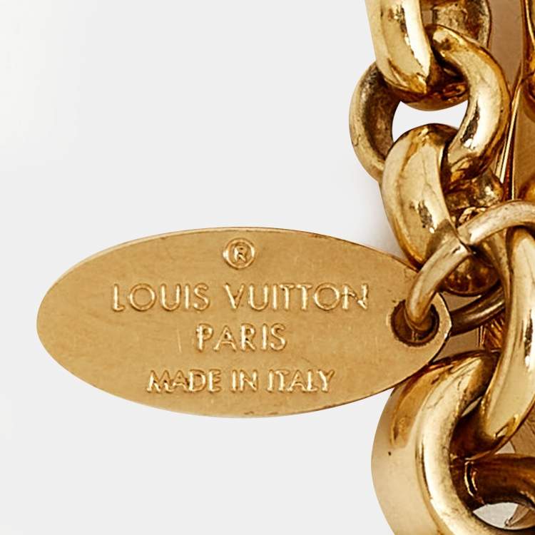 Pre Owned Louis Vuitton Fleur de Monogram Enamel Gold Tone Bag Charm
