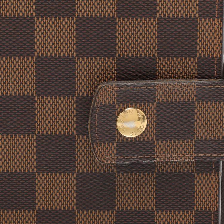 Pre Owned Louis Vuitton Damier Ebene Large Ring Agenda Cover