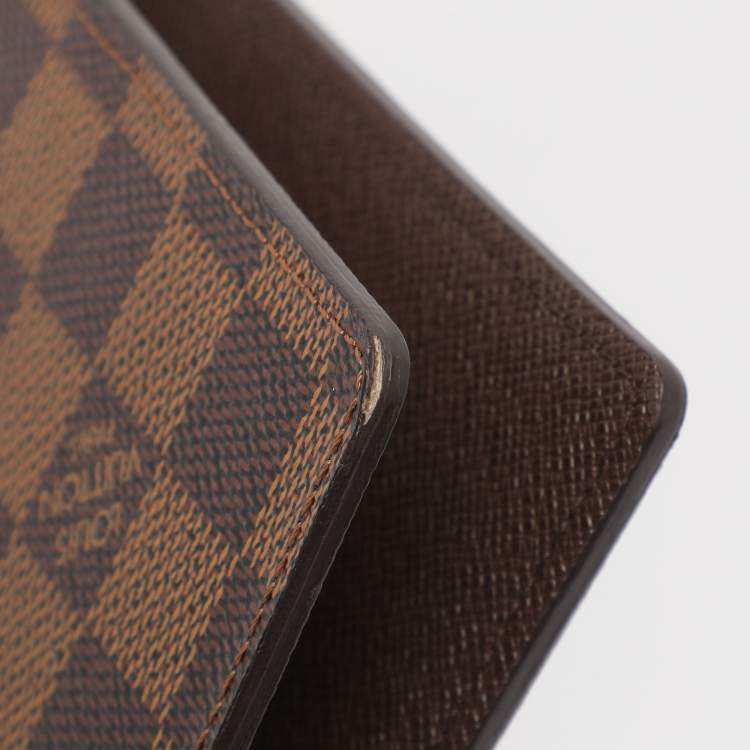 Pre Owned Louis Vuitton Damier Ebene Large Ring Agenda Cover