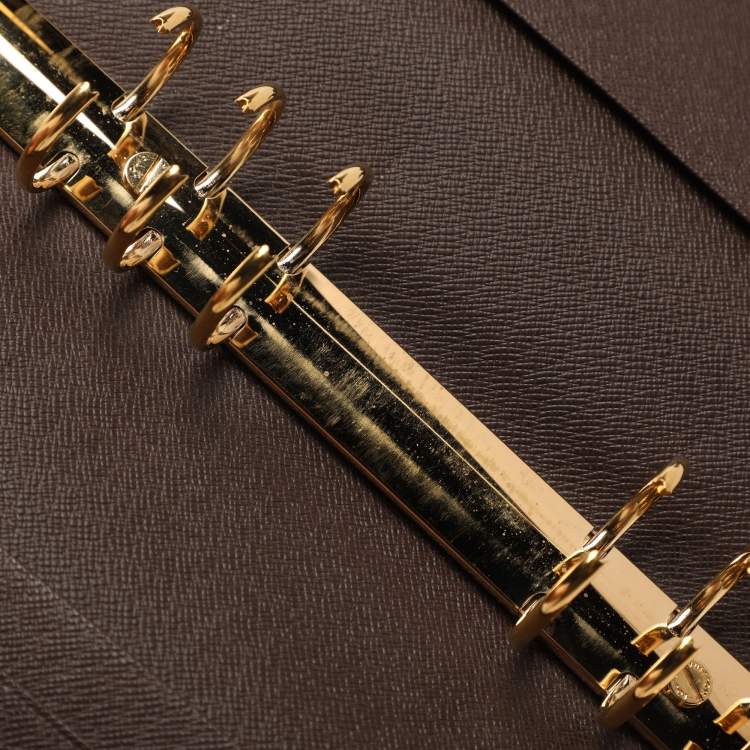 Pre Owned Louis Vuitton Damier Ebene Large Ring Agenda Cover