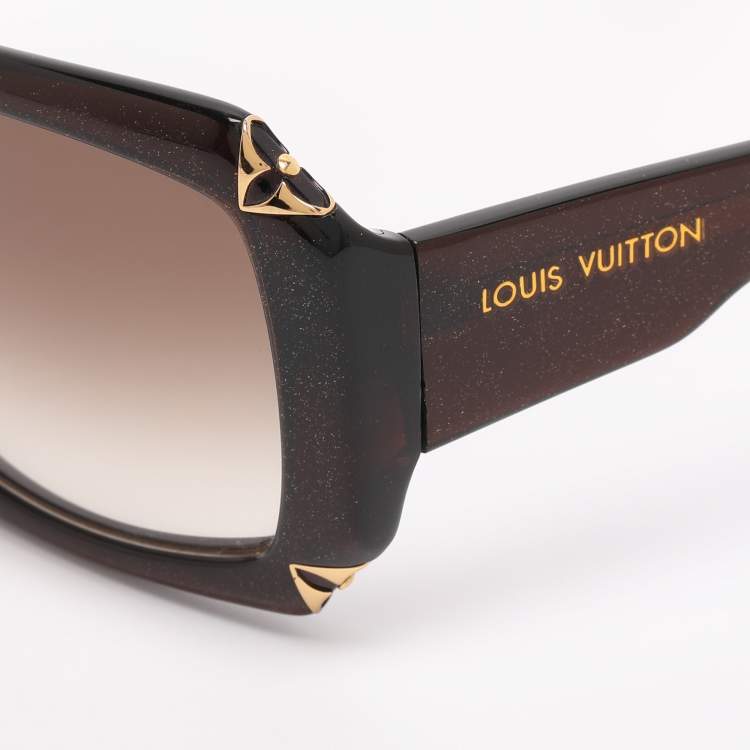 Pre Owned Louis Vuitton Dark Brown Z0366W  Hortensia Square Sunglasses