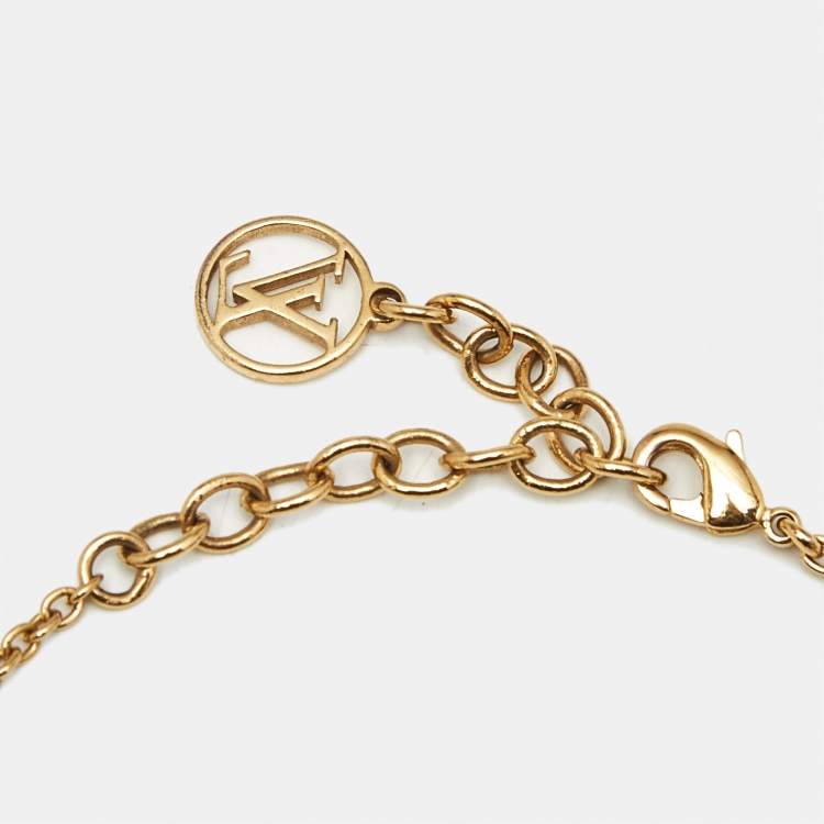 Pre Owned Louis Vuitton Essential V Gold Tone Bracelet