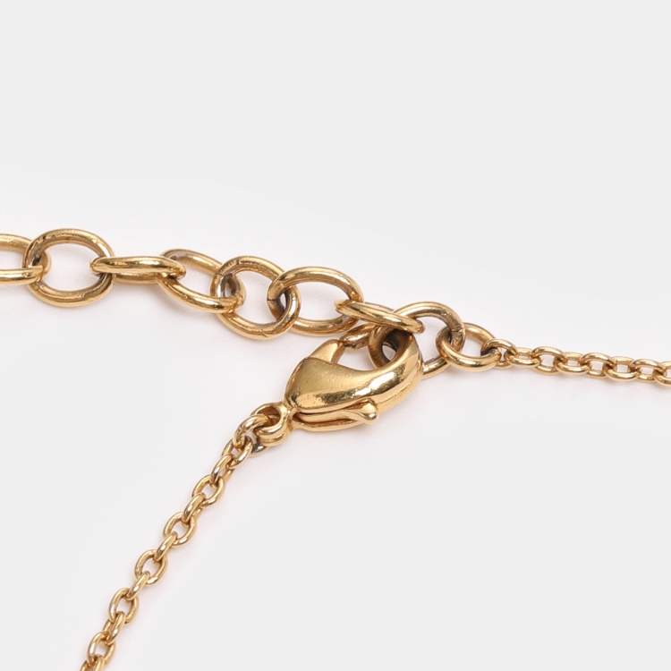 Pre Owned Louis Vuitton Essential V Lacquer Gold Tone Bracelet