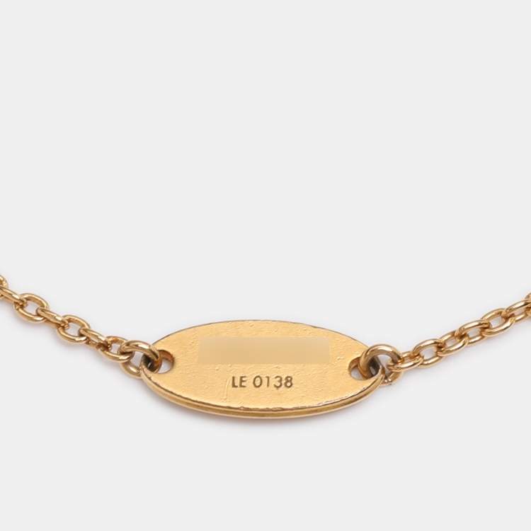 Pre Owned Louis Vuitton Essential V Lacquer Gold Tone Bracelet