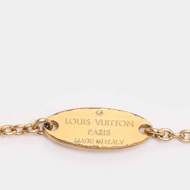 Pre Owned Louis Vuitton Essential V Lacquer Gold Tone Bracelet