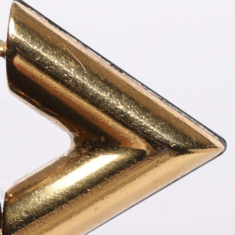 Pre Owned Louis Vuitton Essential V Lacquer Gold Tone Necklace