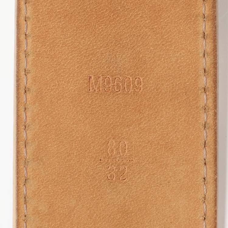 Pre Owned Louis Vuitton Damier Azur Canvas Initials Belt 80CM