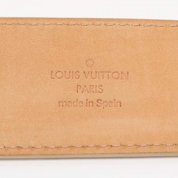 Pre Owned Louis Vuitton Damier Azur Canvas Initials Belt 80CM