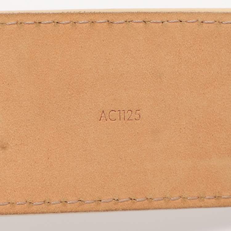 Pre Owned Louis Vuitton Damier Azur Canvas Initials Belt 80CM