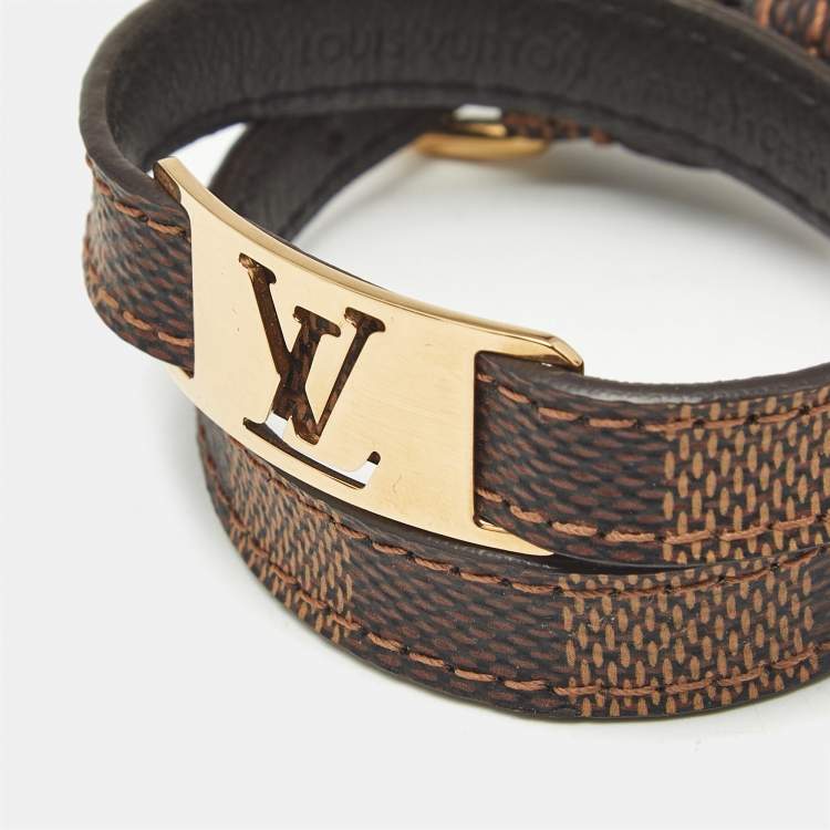 Pre Owned Louis Vuitton Sign It Canvas Gold Tone Bracelet