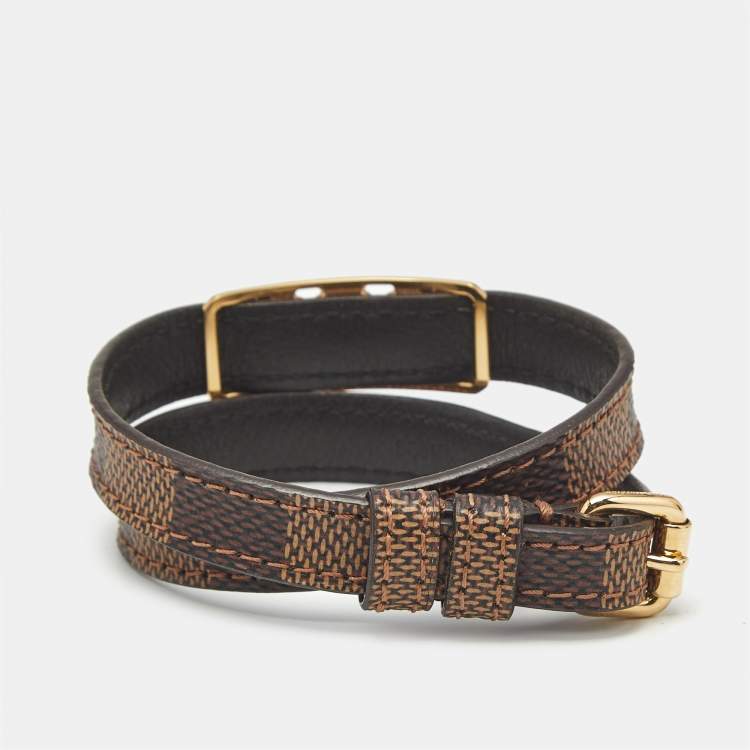 Pre Owned Louis Vuitton Sign It Canvas Gold Tone Bracelet