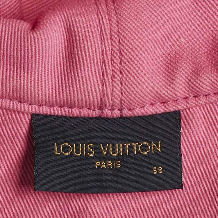 Pre Owned Louis Vuitton Blue/Pink Monogram Cotton Bucket Hat Size 58