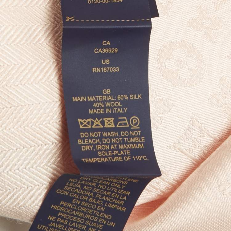 Pre Owned Louis Vuitton Pink Monogram Silk & Wool Evermore Shawl