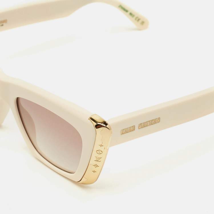 مملوكة مسبقًا نظارة شمسية لويس فيتون موون كات آي كريم/بني متدرج