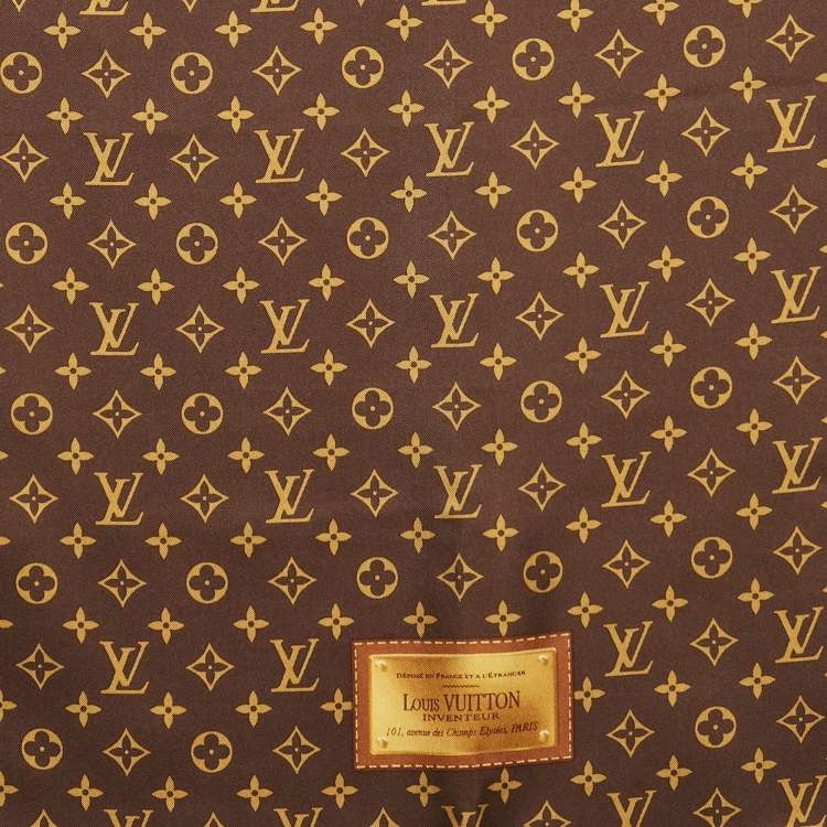 Pre Owned Louis Vuitton Brown Monogram Silk Square Scarf