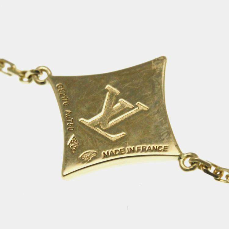 مملوكة مسبقًا Louis Vuitton Star Blossom BB 18K Yellow Gold Onyx Charm Bracelet