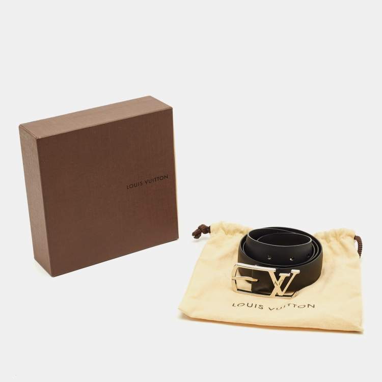 Pre Owned Louis Vuitton LV Skyline 90 CM Buckle Belt Black Leather