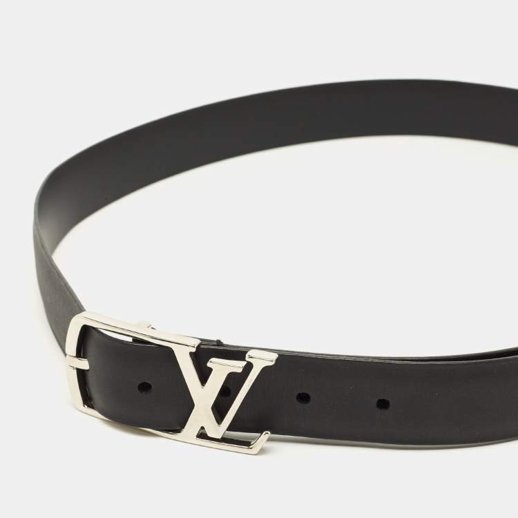 Pre Owned Louis Vuitton LV Skyline 90 CM Buckle Belt Black Leather