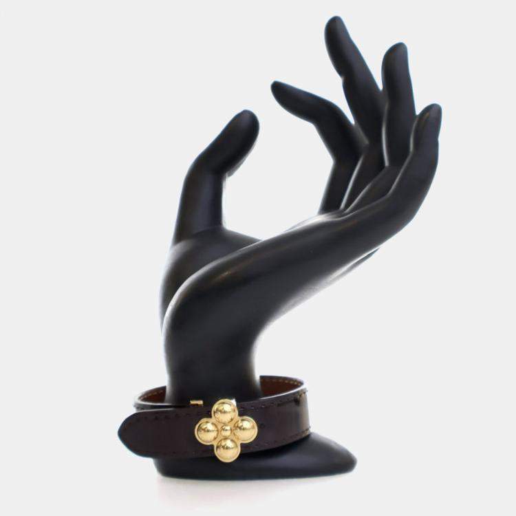 Pre Owned Louis Vuitton Vintage Brown Monogram Vernis Wish Bracelet 