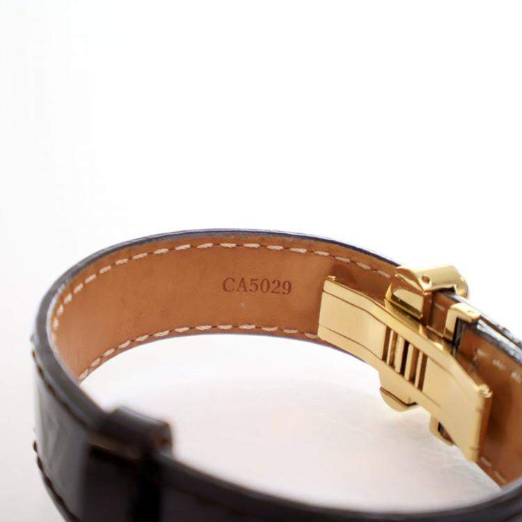 Pre Owned Louis Vuitton Vintage Brown Monogram Vernis Wish Bracelet 