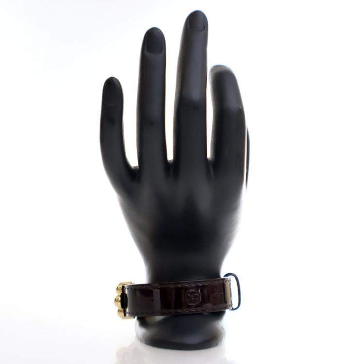 Pre Owned Louis Vuitton Vintage Brown Monogram Vernis Wish Bracelet 