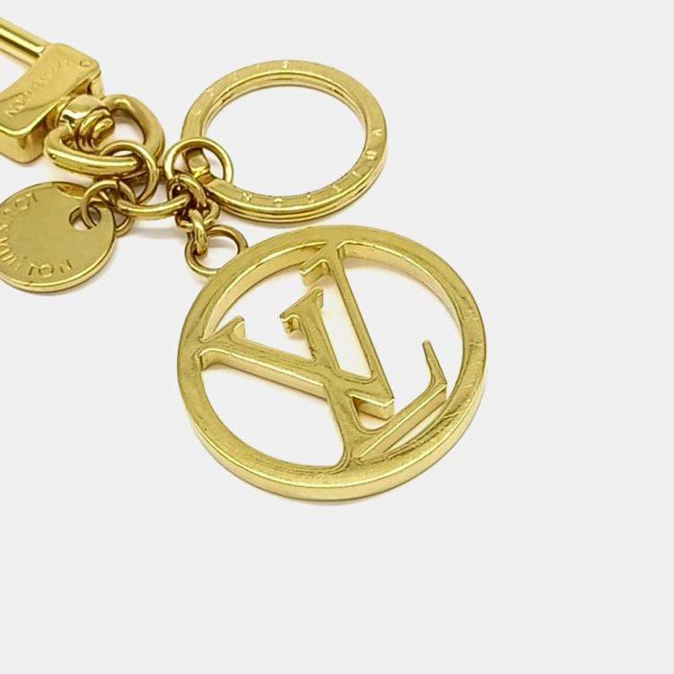 Pre Owned Louis Vuitton Gold Plated  Circle Keychain and Bag Charm