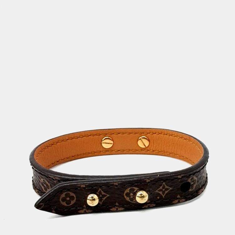 Pre Owned Louis Vuitton Brown Coated Canvas Logomania Bracelet
