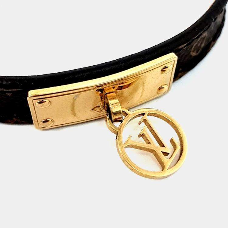 Pre Owned Louis Vuitton Brown Coated Canvas Logomania Bracelet