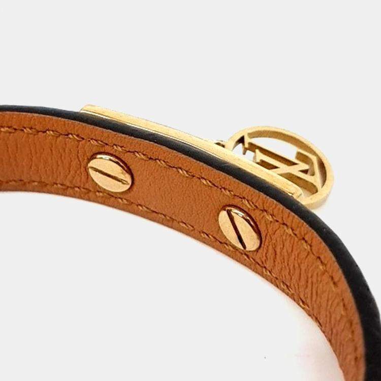 Pre Owned Louis Vuitton Brown Coated Canvas Logomania Bracelet