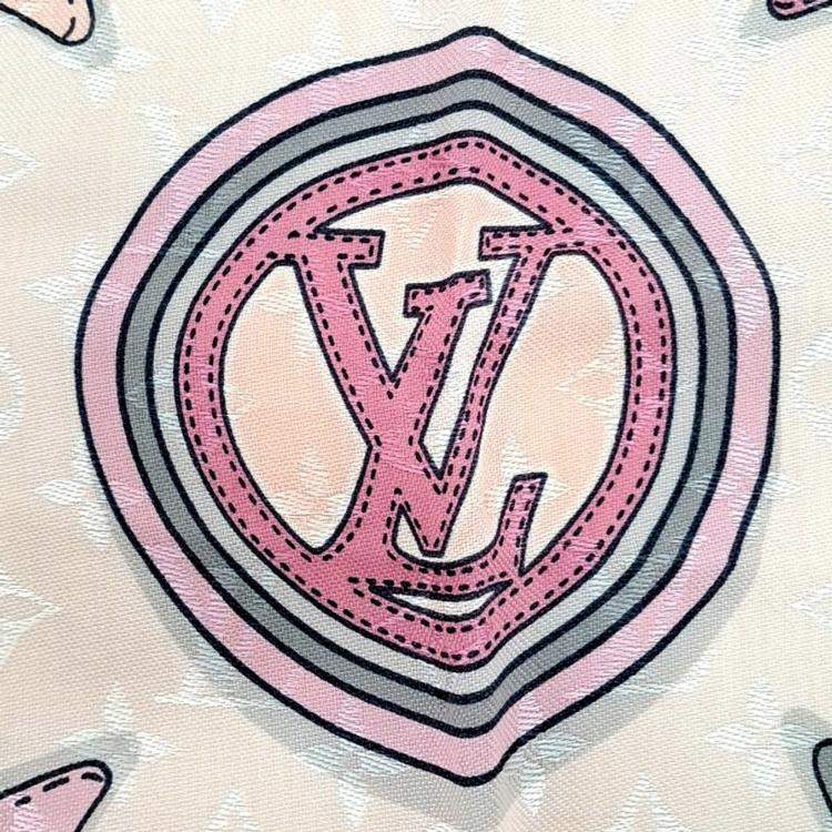 Pre Owned Louis Vuitton Pink Wool SIlk Shawl