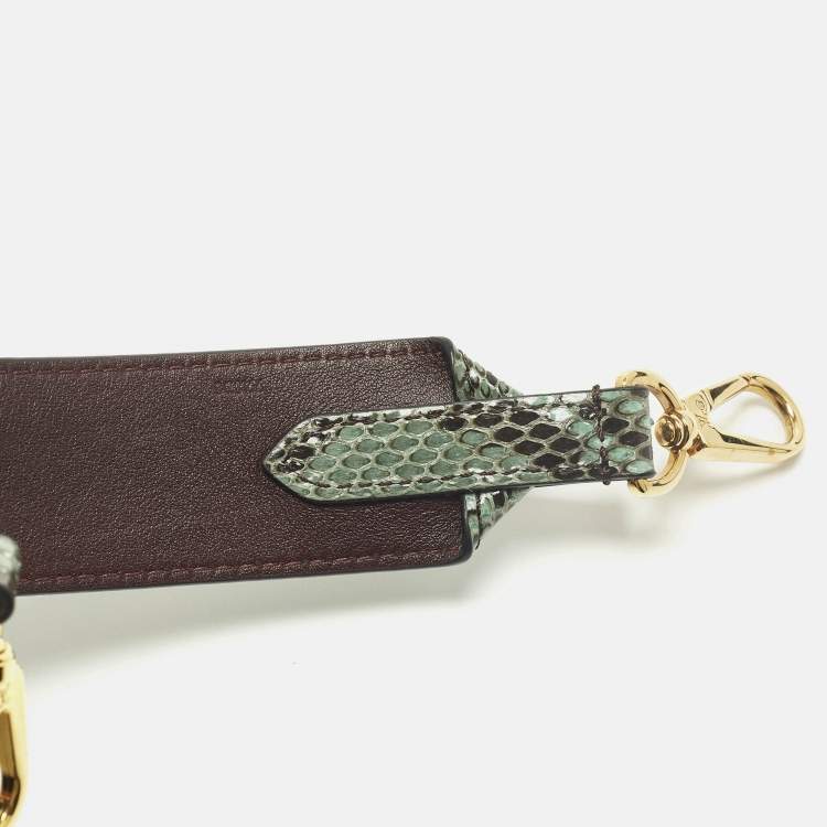 Pre Owned Louis Vuitton Bandouliere Shoulder Bag Strap Green Python 