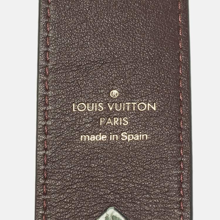 Pre Owned Louis Vuitton Bandouliere Shoulder Bag Strap Green Python 