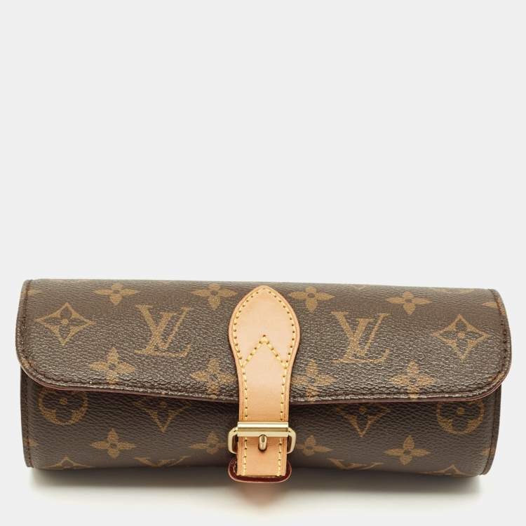 مملوكة مسبقًا Louis Vuitton 3 Watch Case Monogram Canvas and Leather 