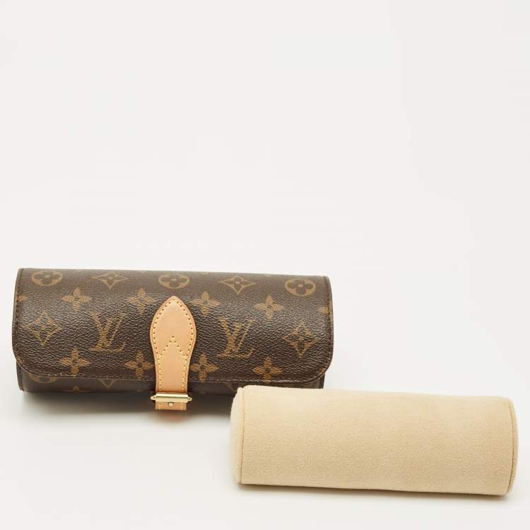 مملوكة مسبقًا Louis Vuitton 3 Watch Case Monogram Canvas and Leather 