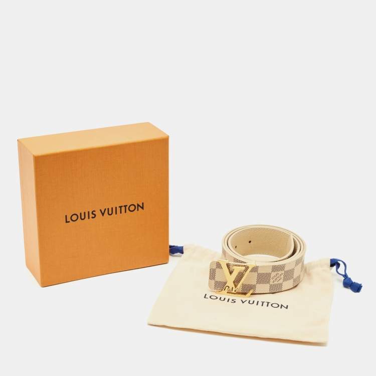 Pre Owned Louis Vuitton LV Initiales Belt 85CM Damier Auzur Canvas
