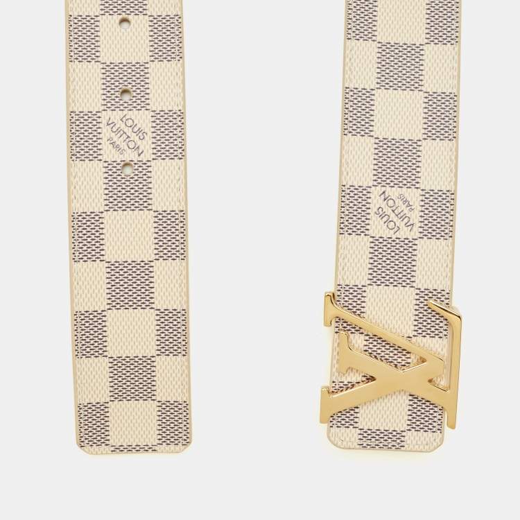 Pre Owned Louis Vuitton LV Initiales Belt 85CM Damier Auzur Canvas