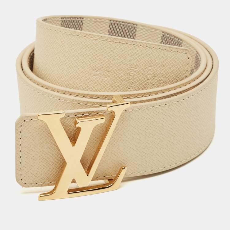 Pre Owned Louis Vuitton LV Initiales Belt 85CM Damier Auzur Canvas