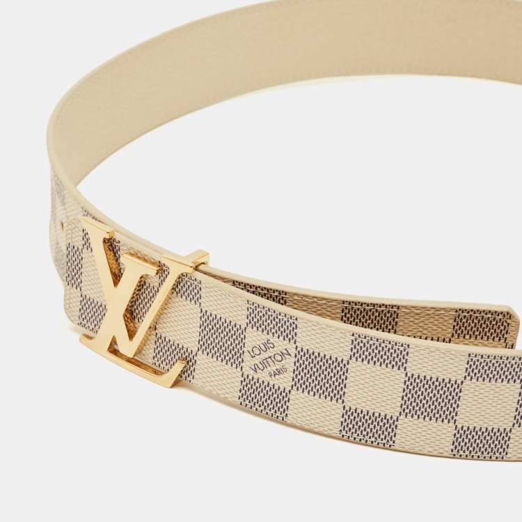 Pre Owned Louis Vuitton LV Initiales Belt 85CM Damier Auzur Canvas