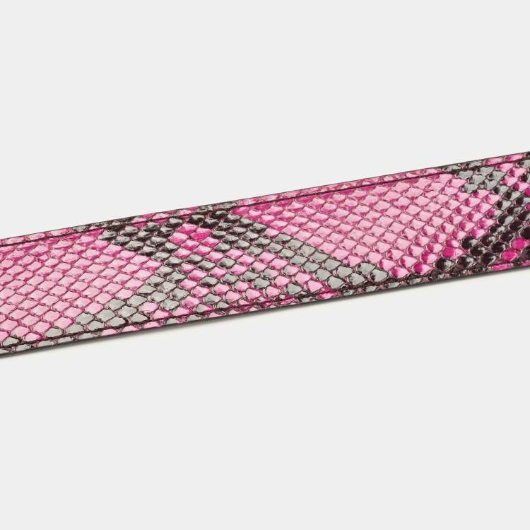 Pre Owned Louis Vuitton Bandoulière Bag Shoulder Strap Pink Python 