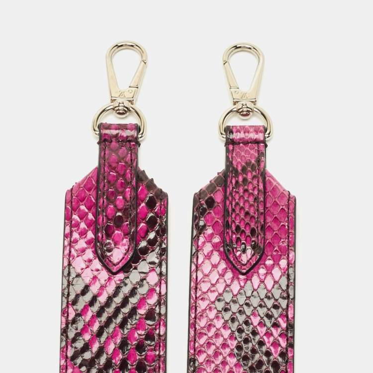 Pre Owned Louis Vuitton Bandoulière Bag Shoulder Strap Pink Python 