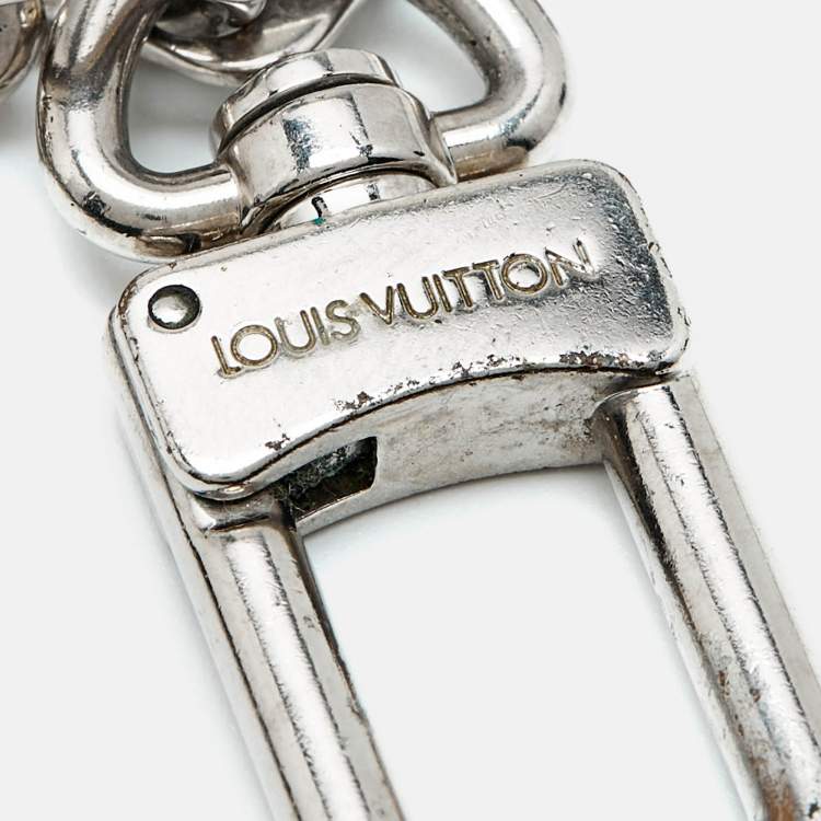 Pre Owned Louis Vuitton Logo Silver Tone Keychain
