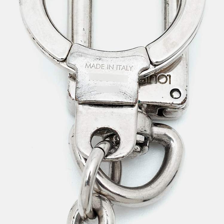 Pre Owned Louis Vuitton Logo Silver Tone Keychain