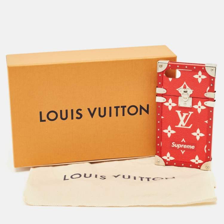Pre Owned Louis Vuitton x Supreme Eye Trunk iPhone 7 Case Red Monogram Canvas