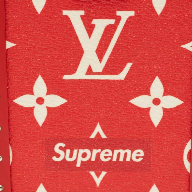 Pre Owned Louis Vuitton x Supreme Eye Trunk iPhone 7 Case Red Monogram Canvas