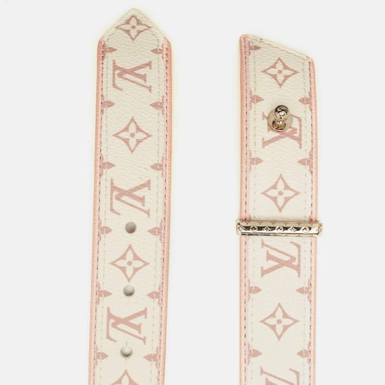 Pre Owned Louis Vuitton 85 CM Belt Pink Monogram Canvas