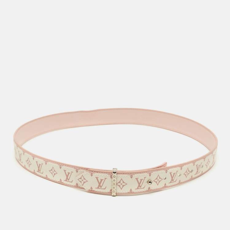 Pre Owned Louis Vuitton 85 CM Belt Pink Monogram Canvas