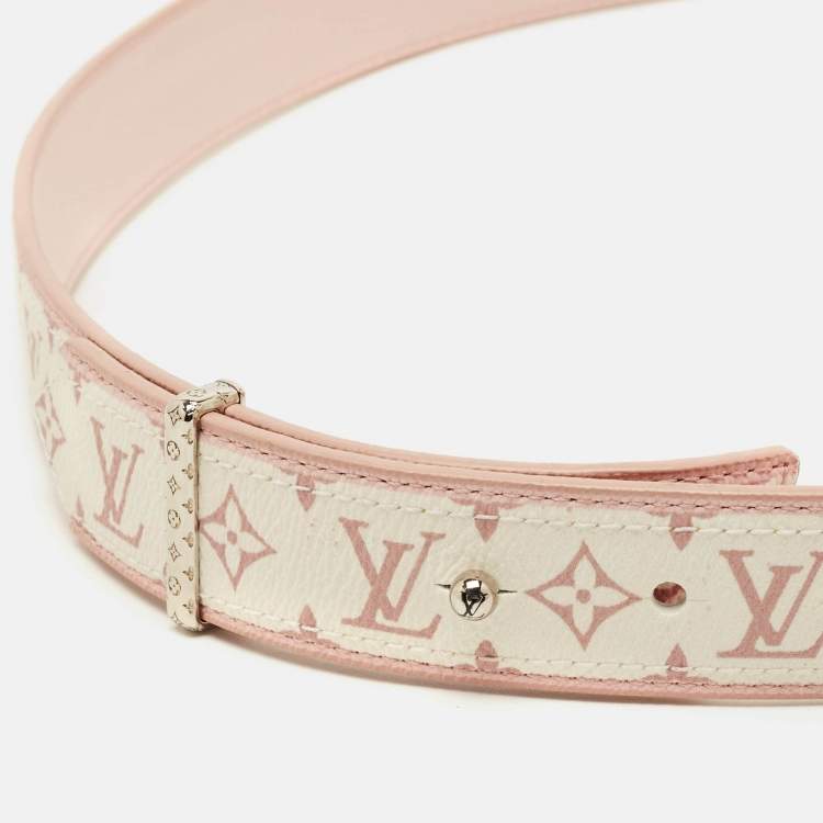 Pre Owned Louis Vuitton 85 CM Belt Pink Monogram Canvas