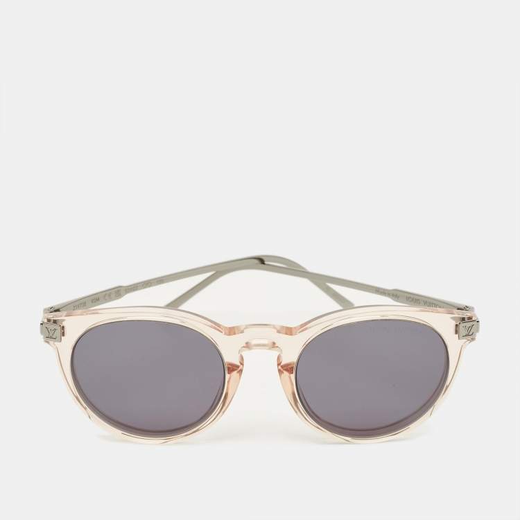 Pre Owned Louis Vuitton Grey/Peach Z1972E LV Rise Round Sunglasses